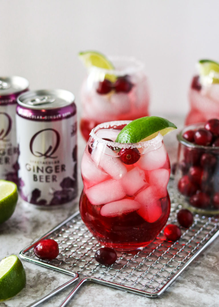 Q Mixer Ginger Beer with a Cranberry Margarita